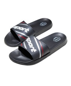 Chancletas de banda con pala negra y raya roja y gris sport | MallHabana