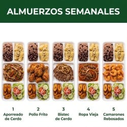 Almuerzos Semanales para tu familia. Calidad y entrega en tiempo