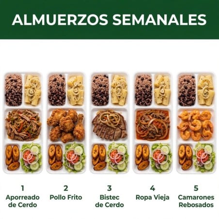 Almuerzos Semanales para tu familia. Calidad y entrega en tiempo